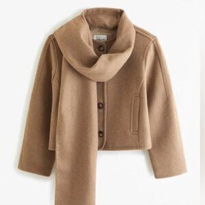 Abercrombie Removable scarf double cloth wool blend jacket